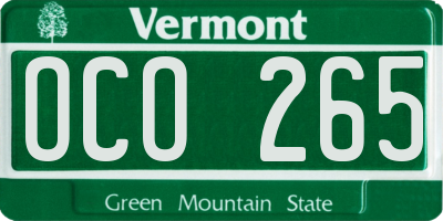 VT license plate OCO265