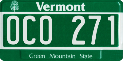 VT license plate OCO271