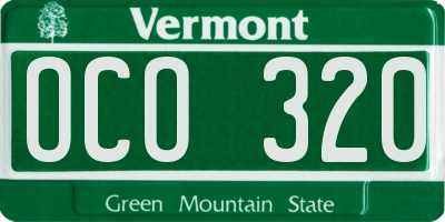 VT license plate OCO320