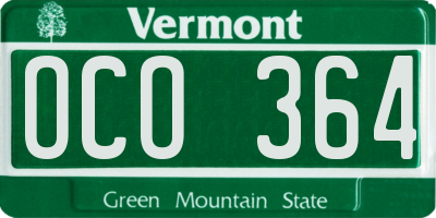 VT license plate OCO364