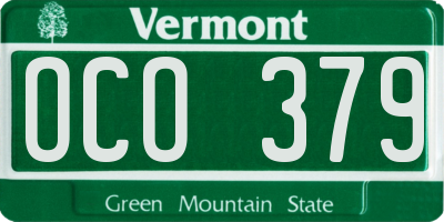 VT license plate OCO379