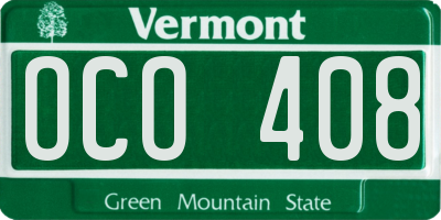 VT license plate OCO408