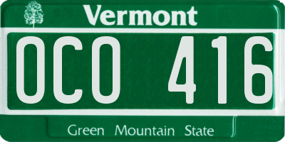 VT license plate OCO416