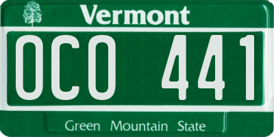 VT license plate OCO441