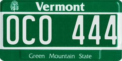 VT license plate OCO444
