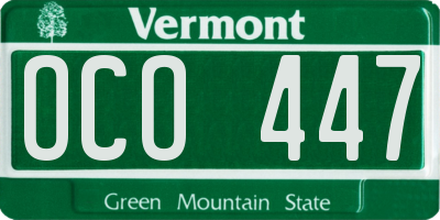 VT license plate OCO447