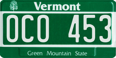 VT license plate OCO453