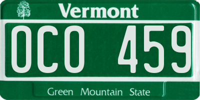VT license plate OCO459