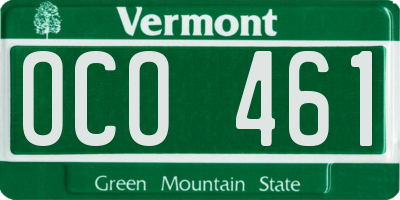 VT license plate OCO461