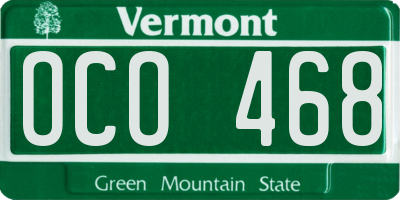 VT license plate OCO468