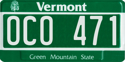VT license plate OCO471