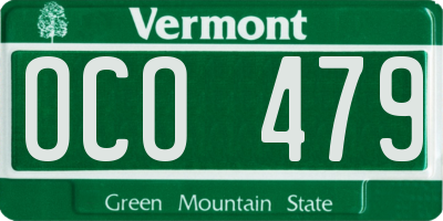 VT license plate OCO479