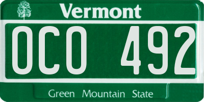 VT license plate OCO492