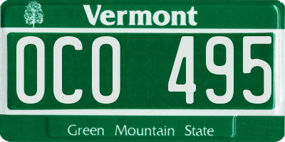 VT license plate OCO495