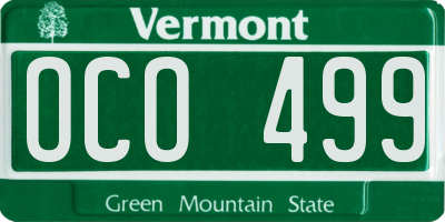 VT license plate OCO499