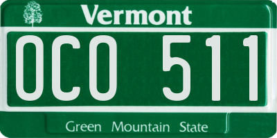 VT license plate OCO511