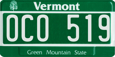 VT license plate OCO519