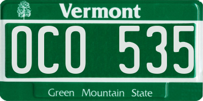 VT license plate OCO535