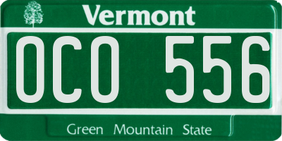 VT license plate OCO556