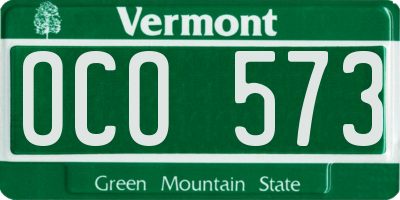 VT license plate OCO573