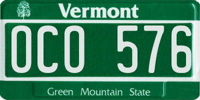 VT license plate OCO576