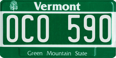 VT license plate OCO590
