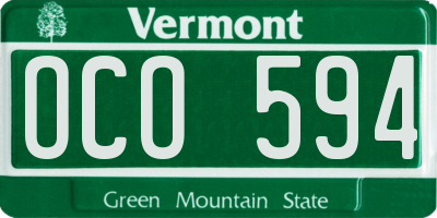 VT license plate OCO594