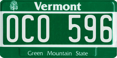 VT license plate OCO596