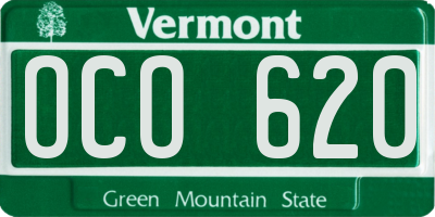VT license plate OCO620