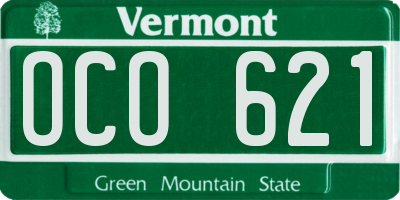 VT license plate OCO621