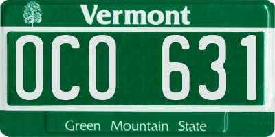 VT license plate OCO631
