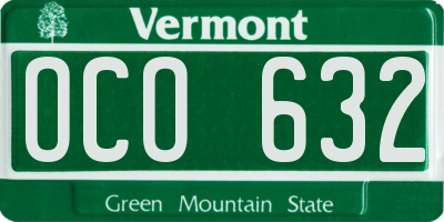 VT license plate OCO632