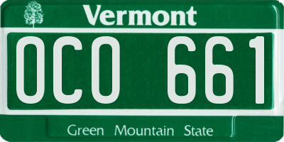 VT license plate OCO661