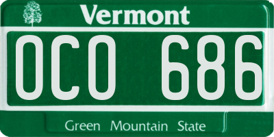 VT license plate OCO686
