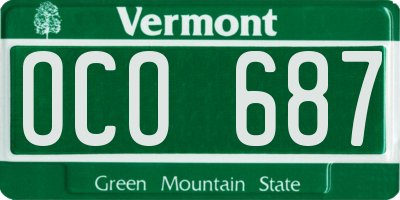 VT license plate OCO687