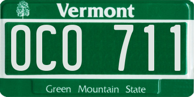 VT license plate OCO711