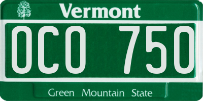 VT license plate OCO750