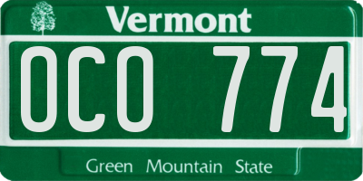 VT license plate OCO774