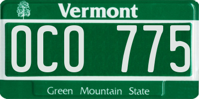 VT license plate OCO775