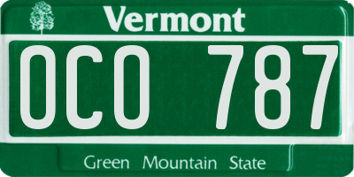 VT license plate OCO787