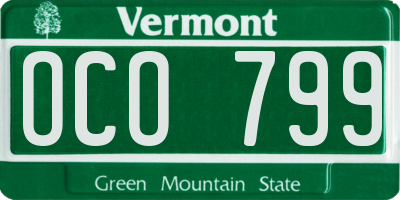 VT license plate OCO799
