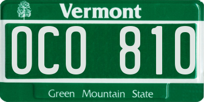 VT license plate OCO810