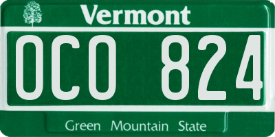 VT license plate OCO824