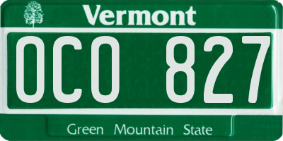 VT license plate OCO827