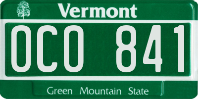 VT license plate OCO841