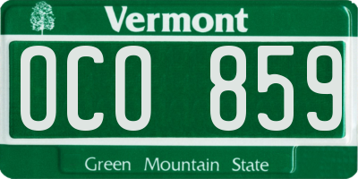 VT license plate OCO859