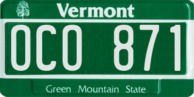 VT license plate OCO871