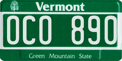 VT license plate OCO890