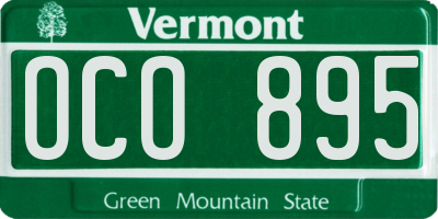 VT license plate OCO895