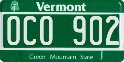 VT license plate OCO902